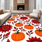 Autumn Pumpkin Floral Leaf Medley Rug