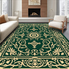 Emerald Green Ornate Sun Medallion Rug