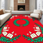 Crimson Leafy Wreath Bone Accents Rug