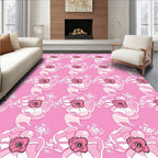 Pink Swirling Floral Blossom Rug