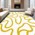 Golden White Organic Swirl Rug