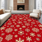 Crimson Snowflakes Repeating Pattern Rug