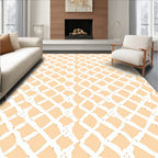 Cream White Lattice Detail Rug