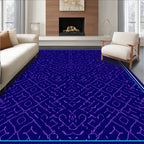 Deep Indigo Purple Geometric Lattice Rug
