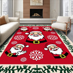 Festive Santa Claus Snowflake Array Rug