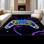 Retro Neon Controller Galactic Lightning Rug