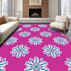 Vibrant Fuchsia Snowflake Medallion Rug