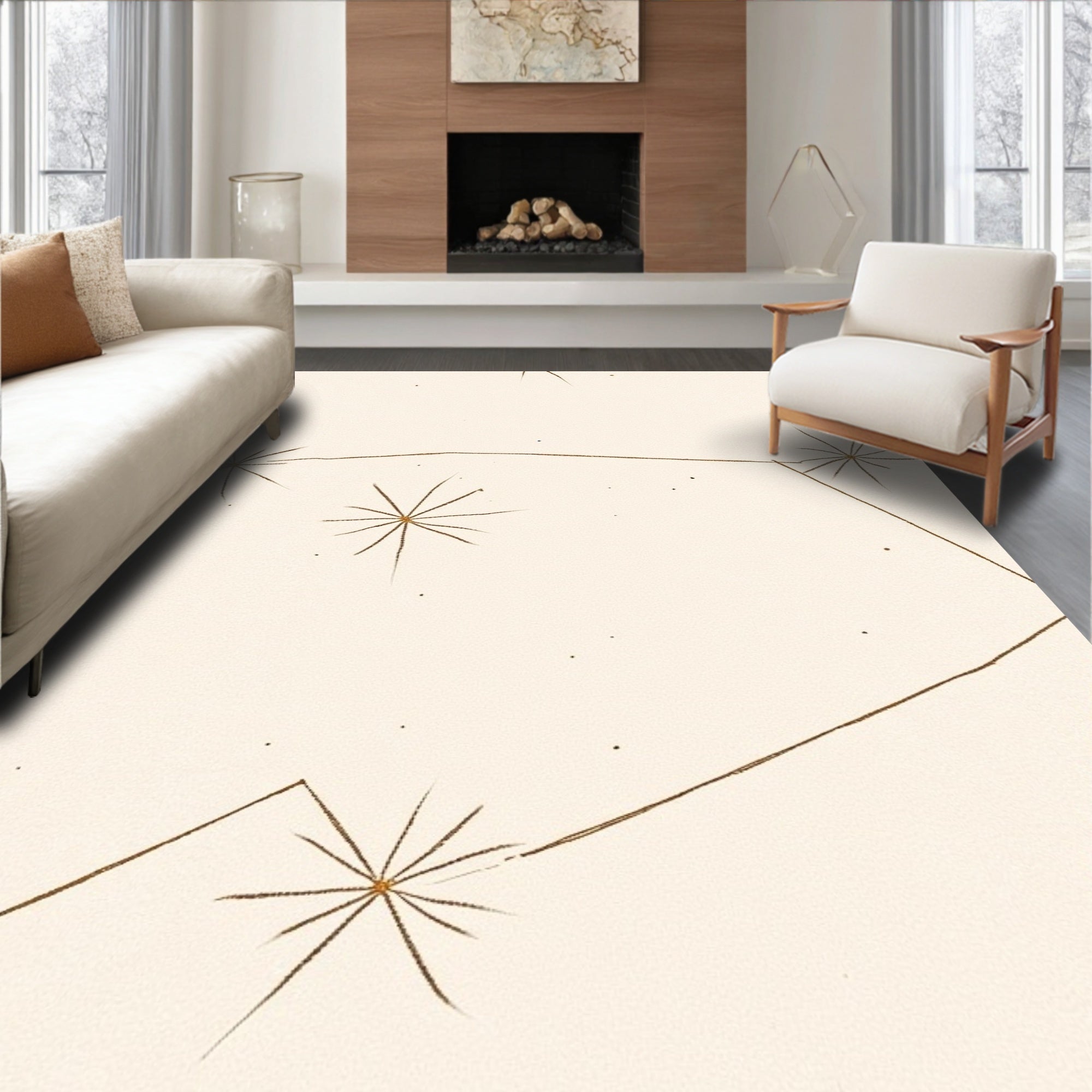 Vintage Star Map Constellation Design Rug