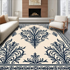 Cream Sapphire Floral Border Accent Rug