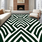 Dark Emerald Labyrinth Geometric Rug
