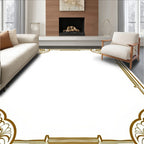 Golden Brown Art Nouveau Scroll Work Rug