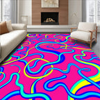 Vibrant Pink Abstract Swirls Rug