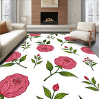 Pink Rose Botanical Garden Tapestry Rug