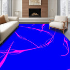 Electric Blue Neon Swirls Rug