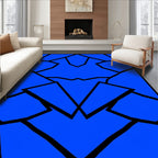 Vibrant Blue Geometric Shatter Rug