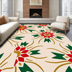 Crimson Gold and Green Starburst Rug