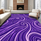 Vibrant Purple Swirls Triangles Rug