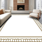 Brown Ornate Arch Border Rug