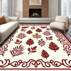 Crimson Foliage Medallion Border Rug