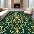 Emerald Gold Celestial Floral Medallion Rug