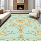 Mint Green Floral Art Nouveau Rug