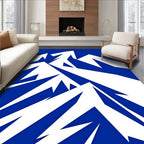 Bold Blue Abstract Mountain Peaks Rug