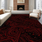 Crimson Swirl Nebula Art Rug
