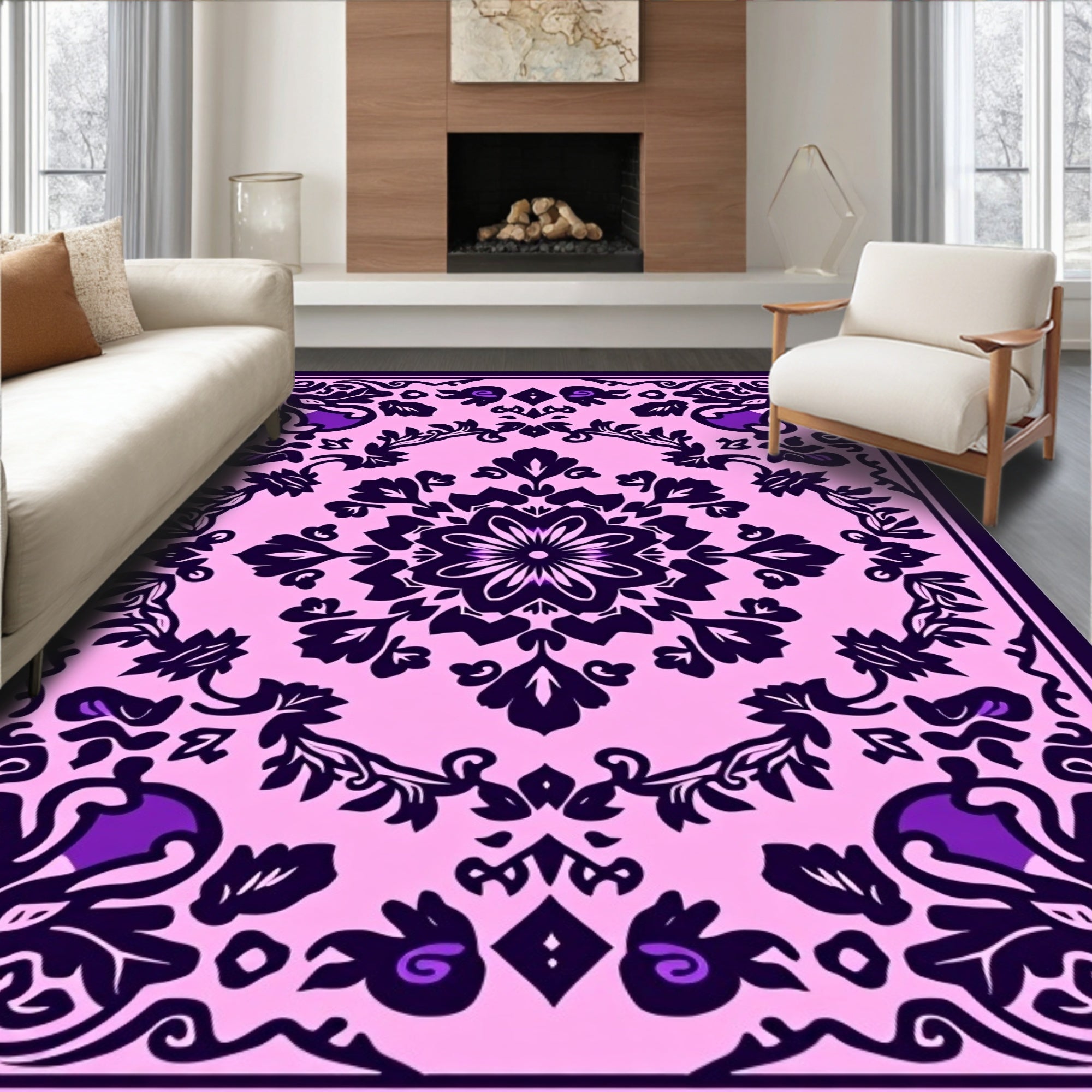Ornate Paisley Floral Mandala Rug