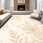 Pale Cream Floral Branch Illustration Rug