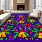 Golden Cherub Bells Holly Berries Rug