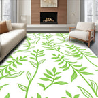 Bright Green Leafy Vine Cluster Rug