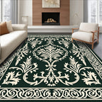 Vintage Cream Damask Border Rug