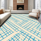 Crisscross Blue Diagonal Grid Rug