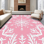 Pink Snowflake Fractal Symmetry Rug