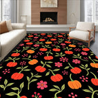 Whimsical Orange Pumpkin Berry Garland Rug