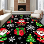 Festive Gnomes Snowflakes And Gifts Rug