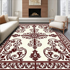 Ornate CrimsonVine Central Ornament Rug