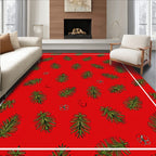 Red Pine Leaf Scatter Arrangement Rug