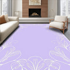 Pastel Purple Floral Scroll Rug