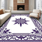 Deep Indigo Starburst Border Rug