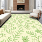 Light Green Botanical Scroll Rug