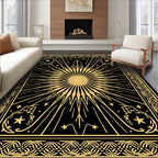 Golden Sunburst With Celestial Accents Rug