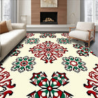 Crimson Green Arabesque Medallion Rug