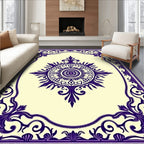 Deep Violet Floral Sunburst Art Nouveau Rug