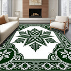 Emerald Green Starburst Mandala Rug