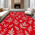 Crimson White Leaf Berry Botanical Rug