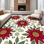 Crimson Red Floral Garden Artistry Rug