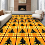 Black Forest Trees Plaid Arrangement Rug