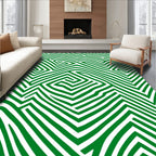 Emerald Green Abstract Maze Rug