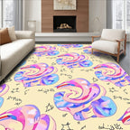 Swirling Lavender Pink Abstract Swirl Rug